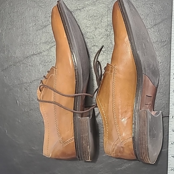 Alfani Men's Greg 8046 brown tan leather shoes size 9.5 Derby business office - Picture 9 of 12